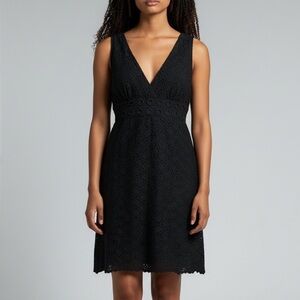 Max Studio Lace Cotton Sleeveless Black Dress Sz L‎ Romantic Whimsigoth Witchy